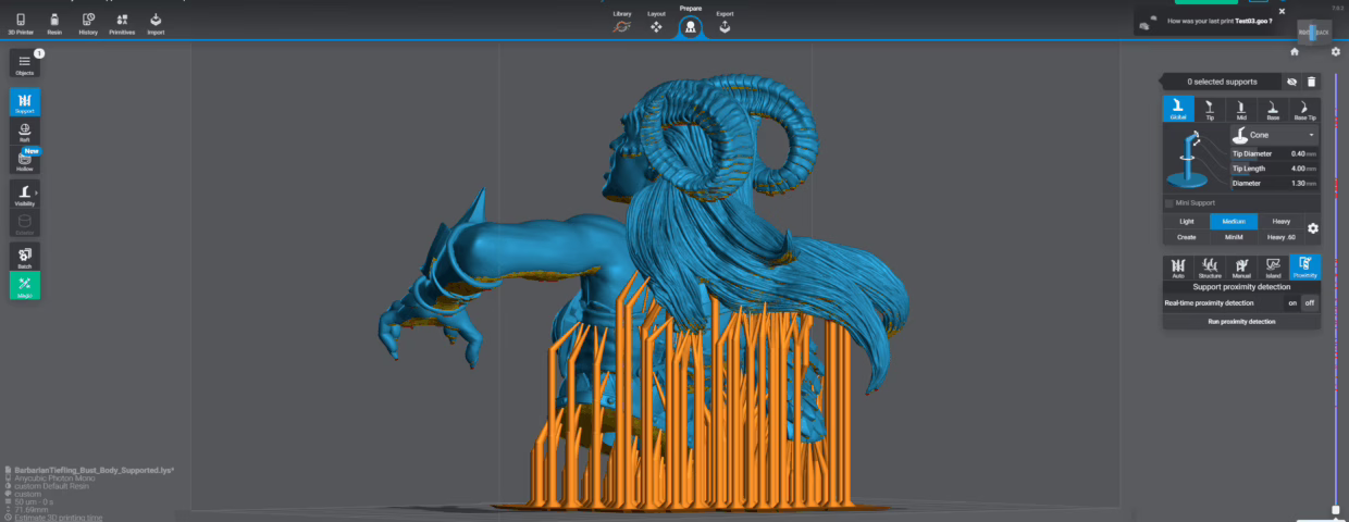 Barbarian Tiefling Bust with supports from Loot Studios' bundle Destroyer's Armageddon